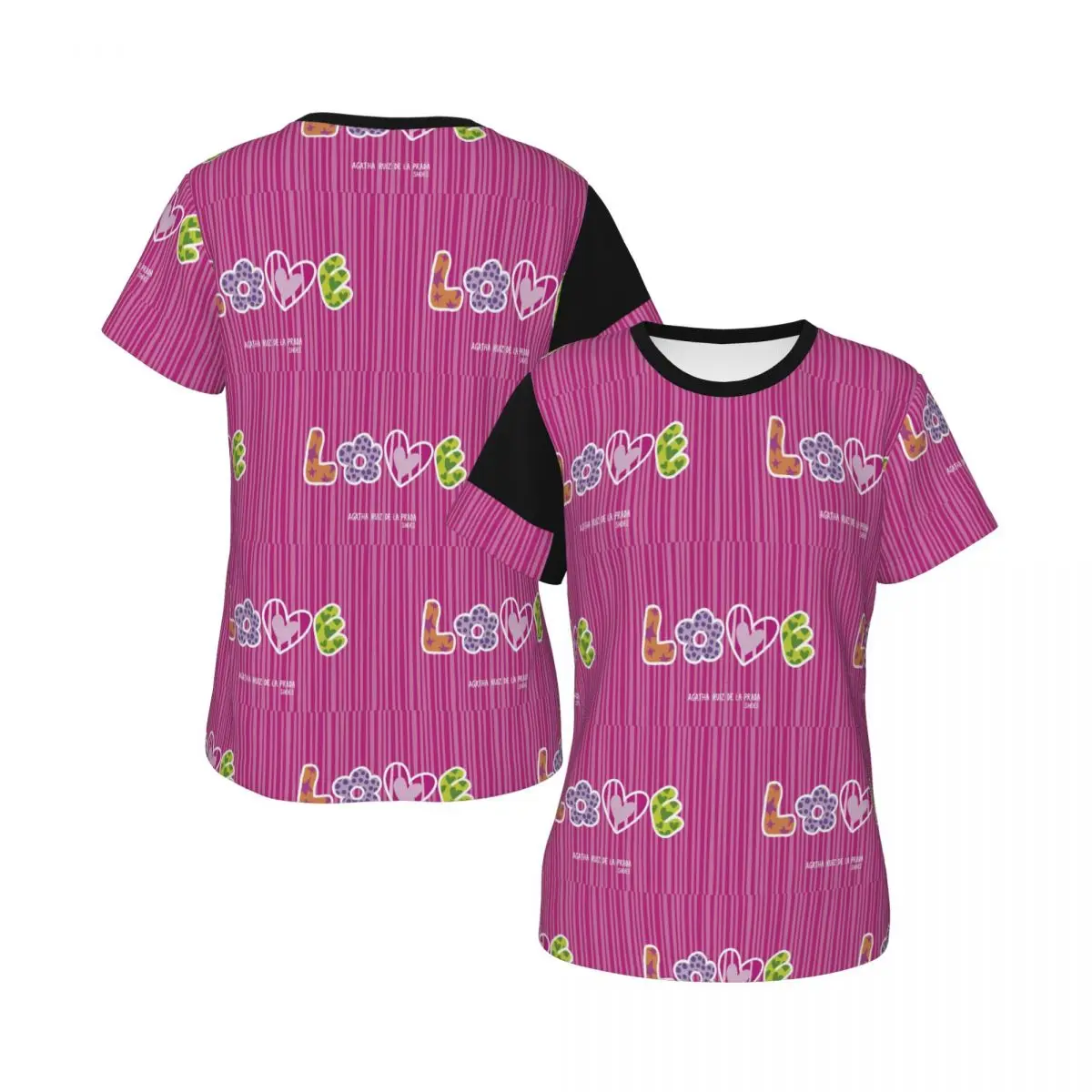Фото Футболка с узором Agatha Ruiz-De La-Prada, женские футболки с короткими рукавами, одежда с круглым вырезом, хлопковые летние футболки, уличная одежда №5