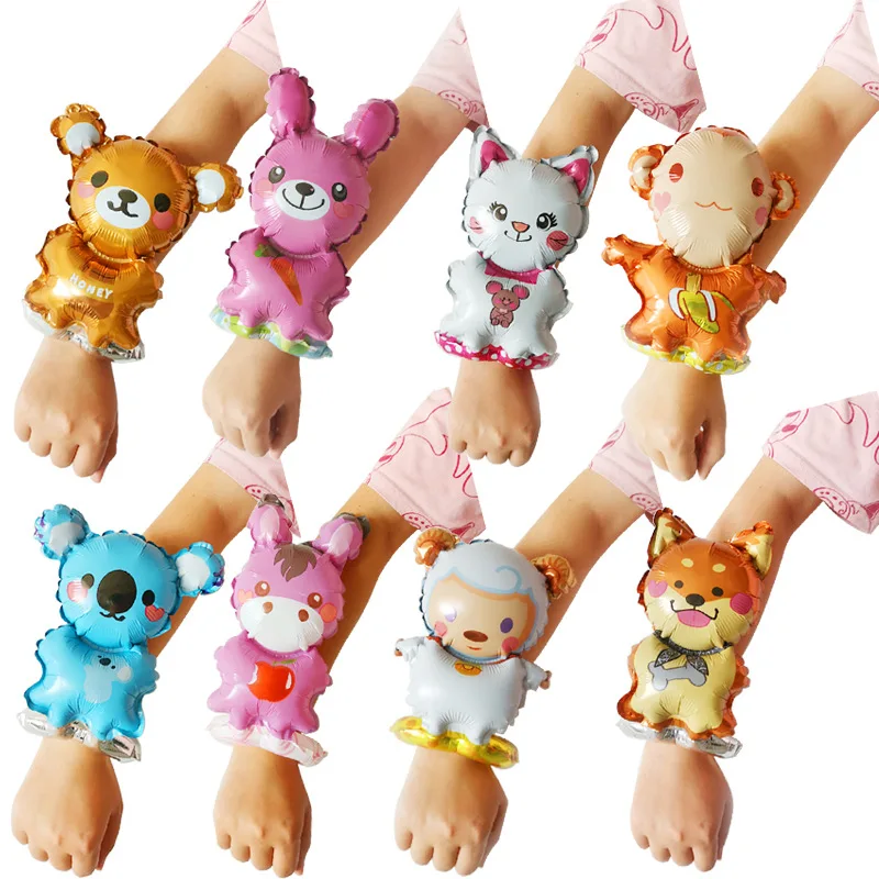 

5pcs Cartoon Animal Wrist Balloons Bracelet Balloon Happy Birthday Party Decor Kids Toy Gift Ballons Children's Day Baloon Balon