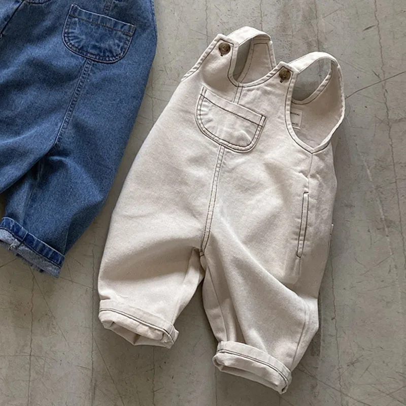2022 Summer New Baby Sleeveless Denim Romper Kids Cute Pocket Overalls Infant Denim Jumpsuit Fashion Casual Boy Girl Clothes