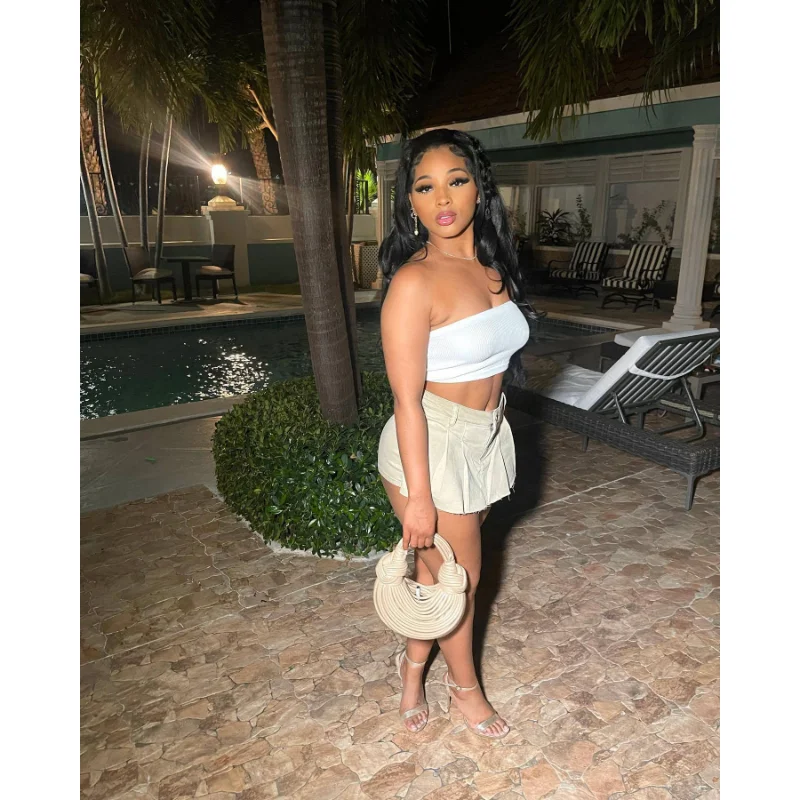 Women Shorts Streetwear Denim High Waisted Pleated Skirts Y2k Style Club Wear 2023 Summer Jeans Sexy Cargo Mini Skirt