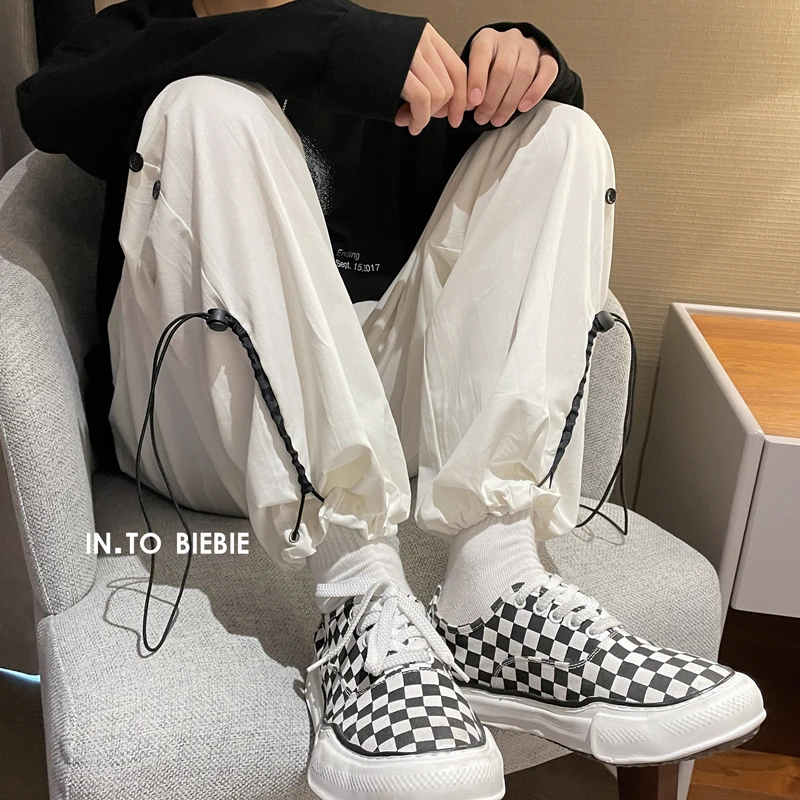 Брюки мужские тонкие повседневные джоггеры спортивные однотонные штаны до