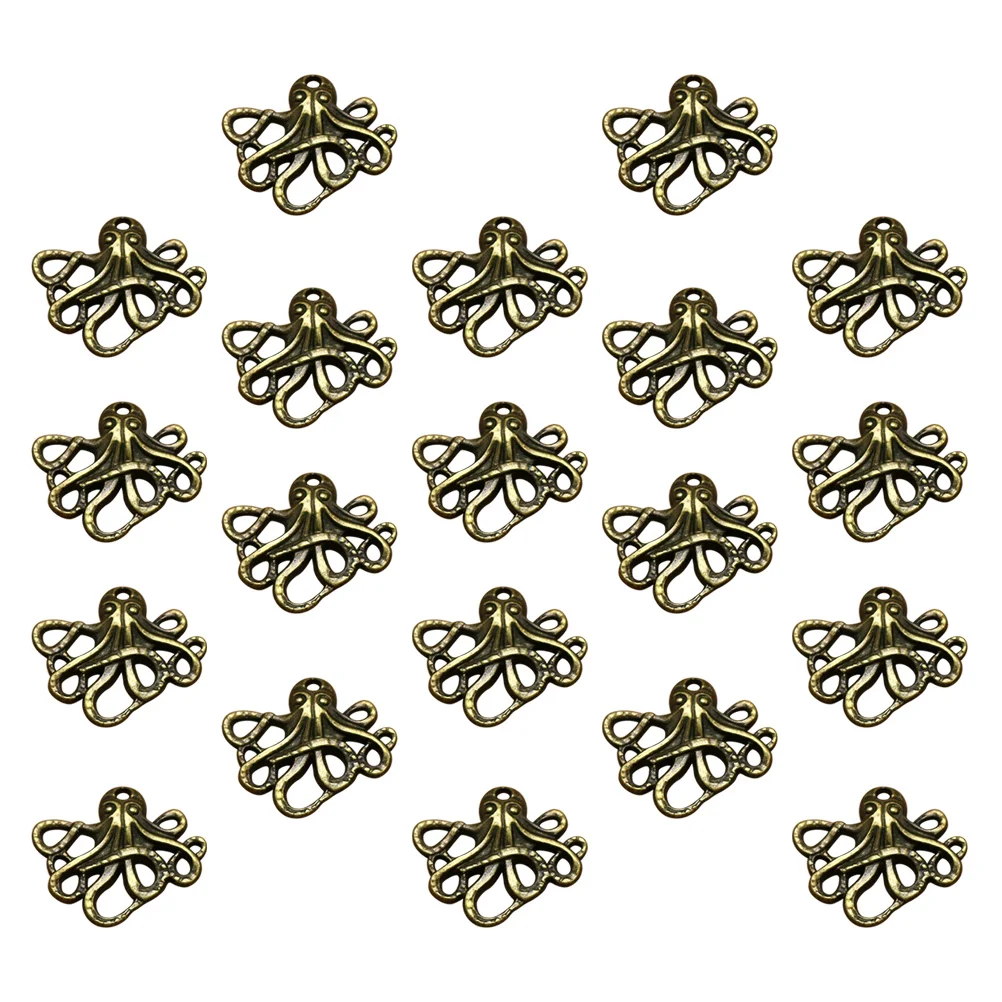 

20 Alloy Pendants DIY Bronze Delicate Octopus Making Accessories Charms for Necklace Bracelet