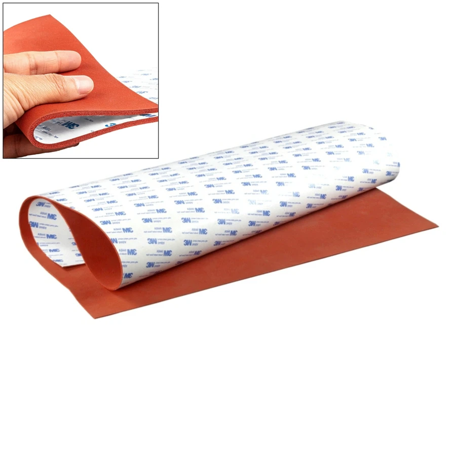 

250X250MM Adhesive Silicone Foam Rubber Sheet 1/2/3/4/5/6MM Closed Cell Silicon Sponge Sheet High Temps Resist Red Mat