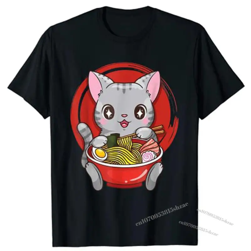 

Official Teenager Ramen Cat Anime Kawaii Neko Japanese Girls T-Shirt Harajuku Clothes