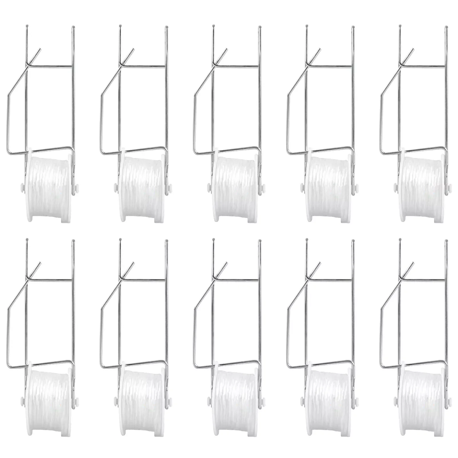 

6/10pc Plant Roller Hook Tomato Trellis Roller Hooks With With 15M Rope Garden Tomato Flower Vine Plant Climbing Clips Hook