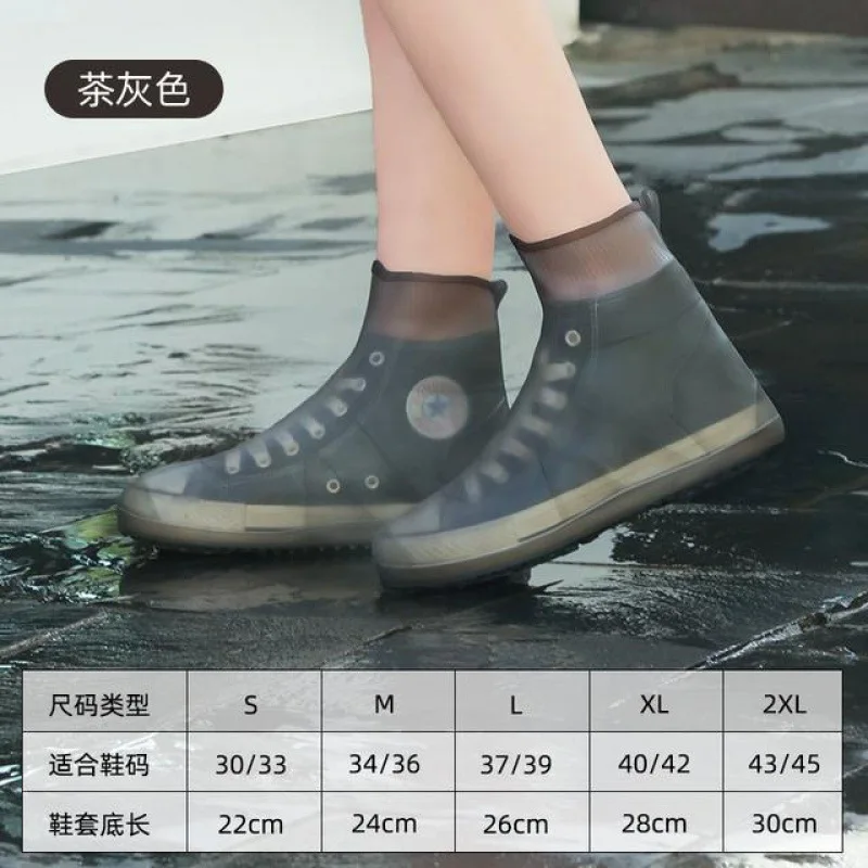 Rain Boots Cover Silicone Rain Boots Waterproof Shoe Cover Children Rainy Day Outdoor Rain Boots High Tube Thickened Non-slip images - 6