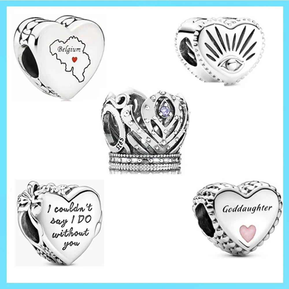 

Pan Bracelet 925 Sterling Silver Robot Accessories String Love Hollow Female Pendant Bracelet String Jewelry DIY Accessories