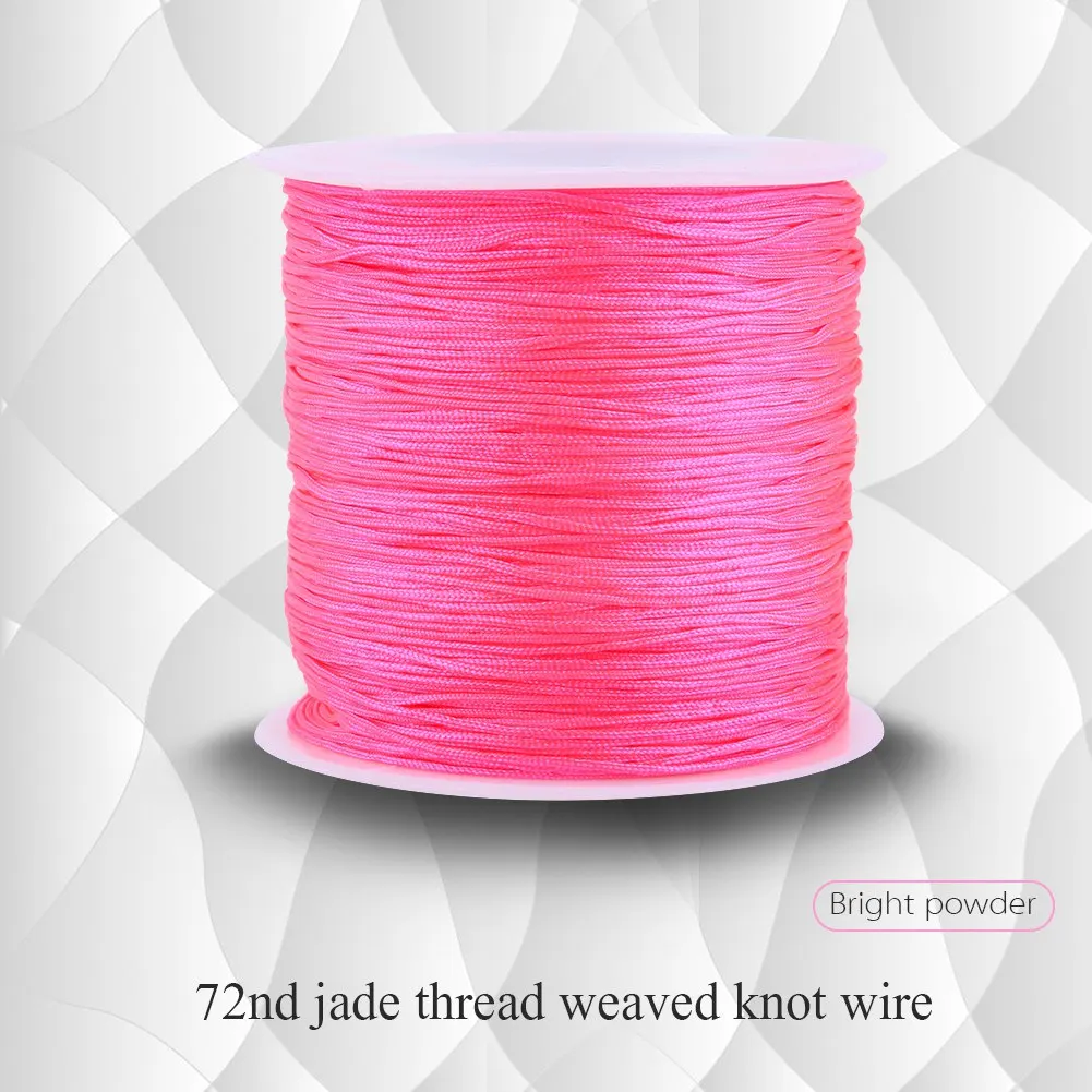 

100M x 0.8mm Nylon Chinese Knot Cord Rattail Macrame Thread String Shiny Pink