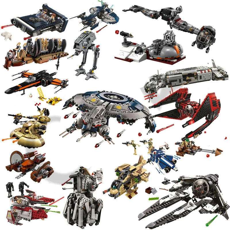 

10893 10894 Star Spaceship Microfighters AT-ST Fighters Wars Building Blocks Bricks Toys For Kids Gifts 10897 11429 10896 gifts
