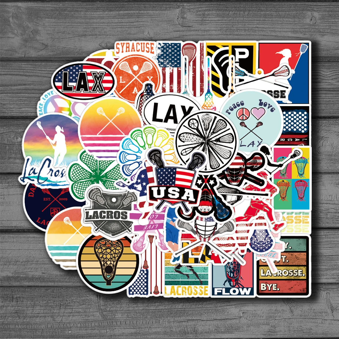 

50 шт./компл., защита от Лакросса, североамериканские спортивные граффити-наклейки для телефона, багажа, ноутбука, «сделай сам», скейтборд, ав...