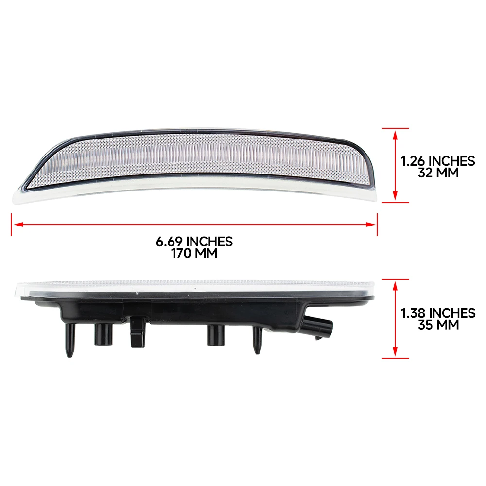 

Для 2021, 2023, 2024, 2025, 2026 Dodge Durango, бампер, белый/янтарный светодиодный боковой габаритный фонарь, парковочное крыло, проблесковые лампы 68476818AA