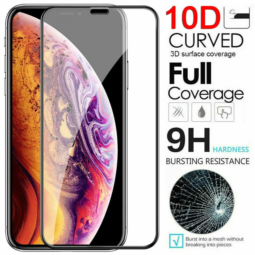 

4 шт. 10D Защитная стеклянная пленка для iPhone 11 12 13 Pro Max Mini 6 6S 7 8 Plus XR X XsMax SE 2020 Защитное стекло для экрана