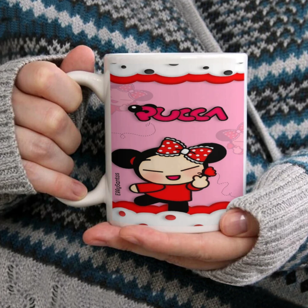 Милые Мультяшные керамические кофейные кружки Pucca Garu чайная чашка молочные чашки