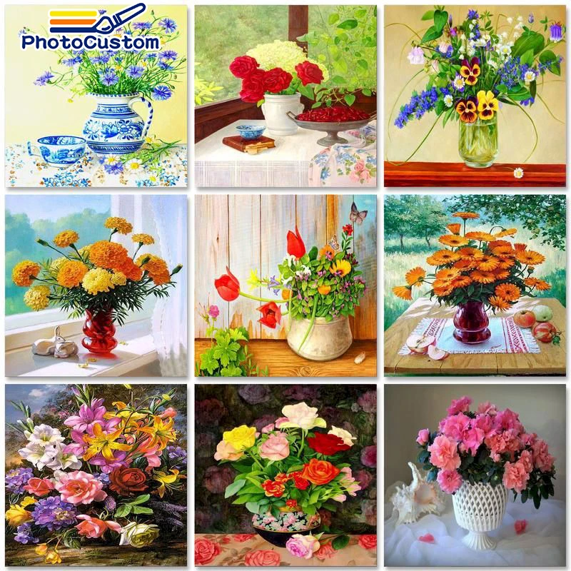 

PhotoCustom краска для интерьера по номерам, ручная краска, краска для раскрашивания цветов «сделай сам», картины по номерам, художественное офор...