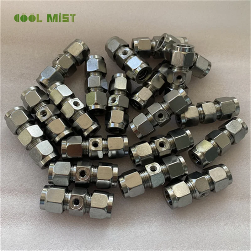 S418 Stainless steel one hole fitting 10/24UNC non-Slip lock quick connector 120bar for 3/8 patio mist cooling system 20pcs/pack