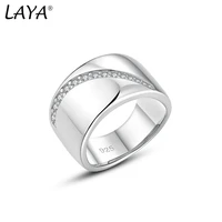 laya 925 sterling silver shining zircon wide big finger ring for men women wedding original luxury fine jewelry 2022 trend