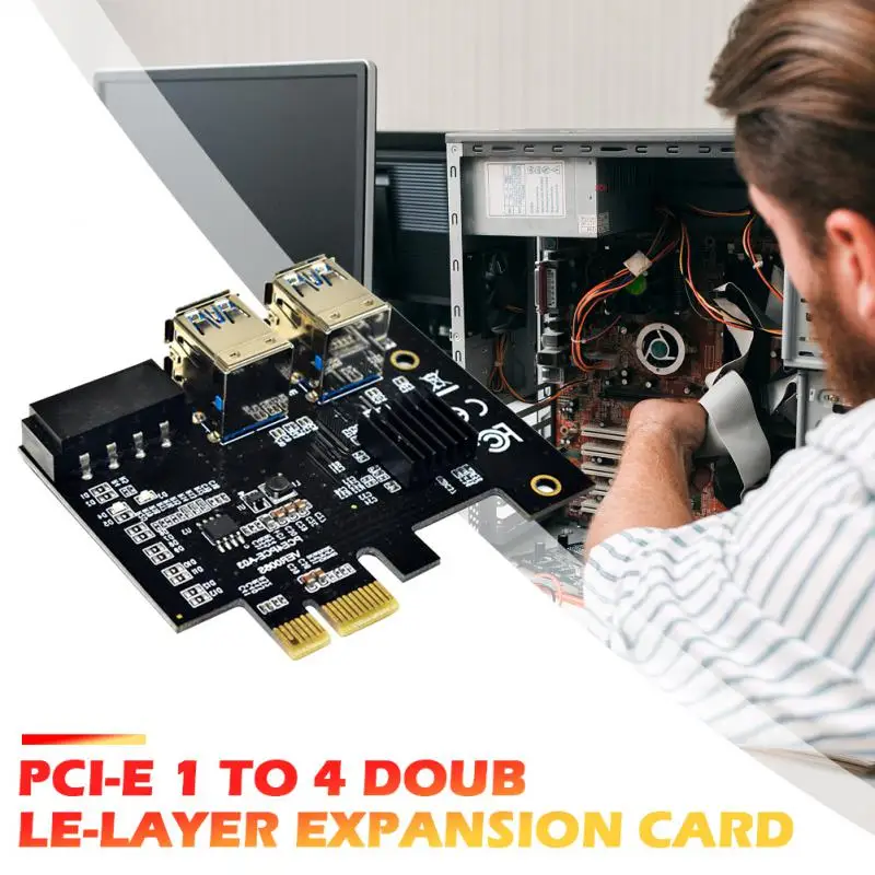 

Адаптер Pci-E к адаптеру Pcie, Pci-Express, 1x к 16x, переходная карта Mijnbouw, 1 к 4 Usb 3,0, усилитель для майнинга биткоинов Btc