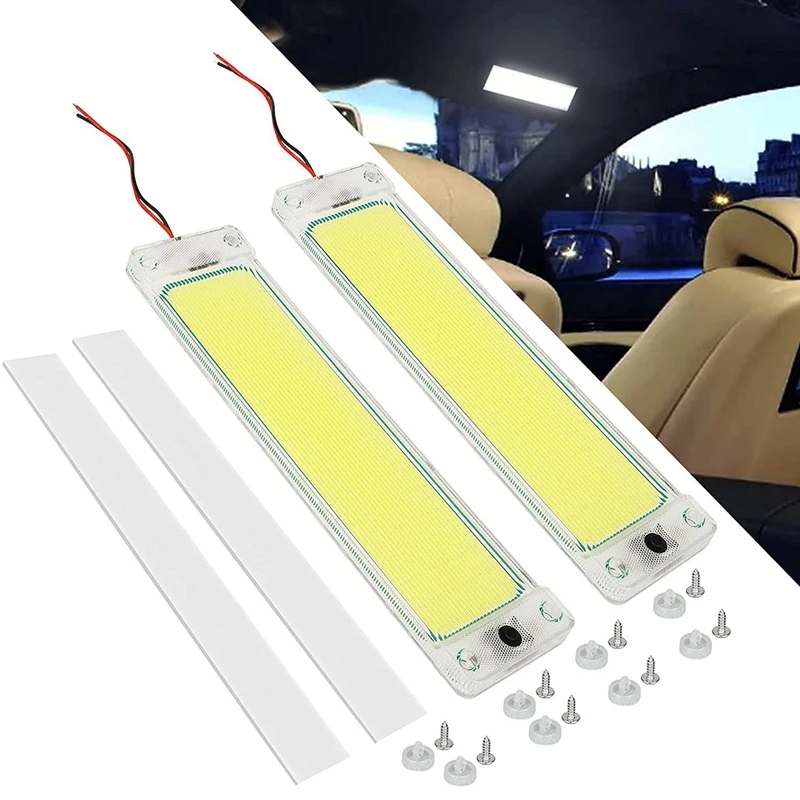 

2Pcs 12-24V 108LED Car COB Interior Light Bar Car LED Interior Lights RV Ceiling Dome Lights for Camping Cars Trailers