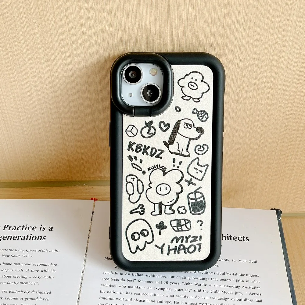 

Чехол для телефона с мультяшным граффити с держателем, мягкий чехол для iphone 11ProMax 11 12Pro 12 13ProMax 13Pro 13 XS X XR XSMAX