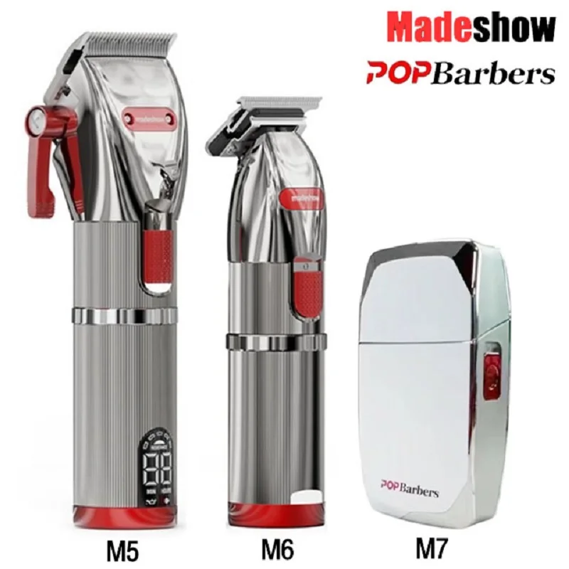 

Madeshow M5 M5f M6 Pop Barbers M7 Hair Clipper Hair Trimmer Kit for Men Professional Barber Hair Cutting Finishing Machine