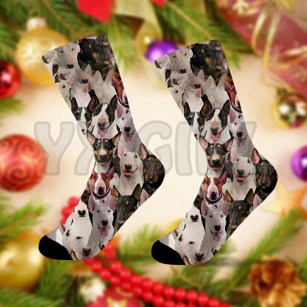 A Bunch Of Bull Terriers Socks 3d Printed socks High Socks Men Women high quality long socks Novelty socks