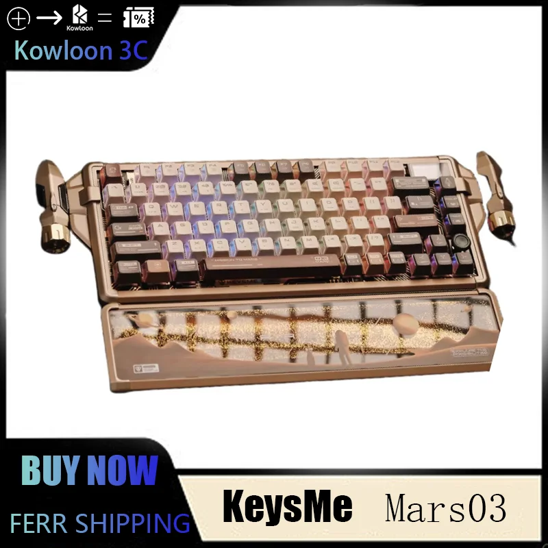 KeysMe Mars03 Алюминиевая беспроводная трехрежимная механическая клавиатура на заказ