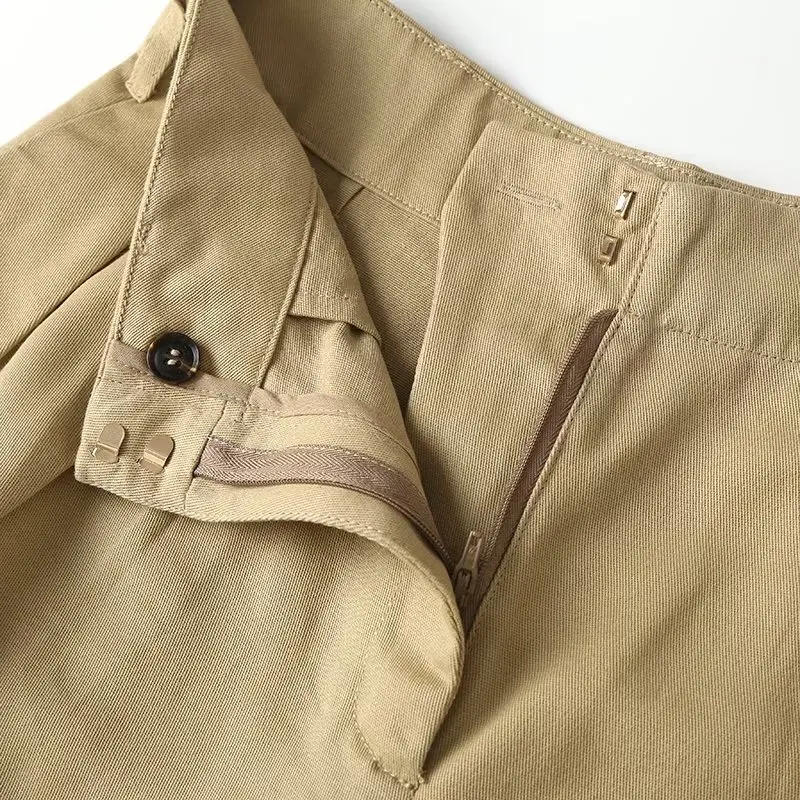 Dave&Di 2023 Summer Bermuda Ladies  Boyfriend Retro Cargo Shorts High Wasit Loose Cotton Fashion Shorts Women