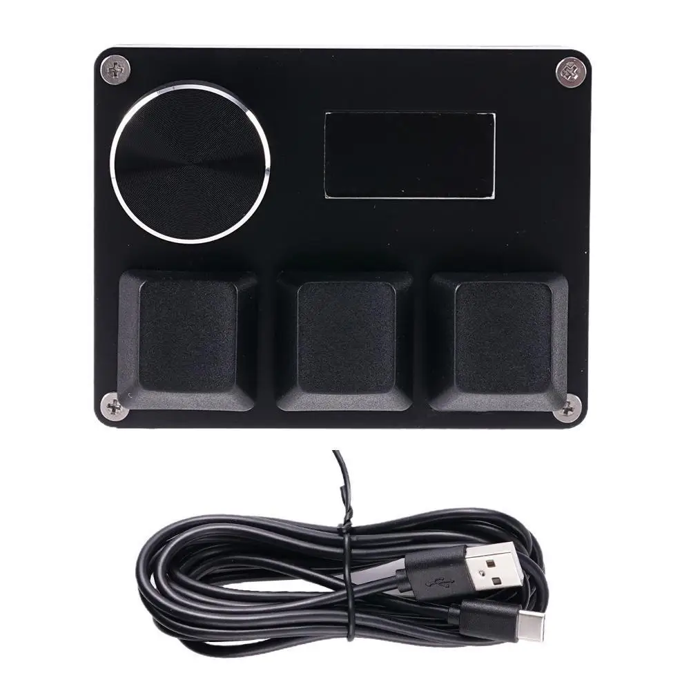 Мини-клавиатура 3 клавиши 1 ручка RGB программирование макро механическая