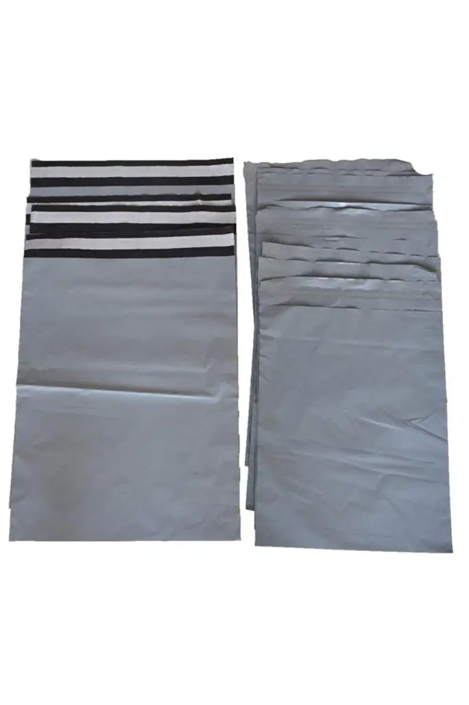 

100 PCs Jumbo Size Unprinted Kargo Poşeti Cepsiz Gray 45x55cm