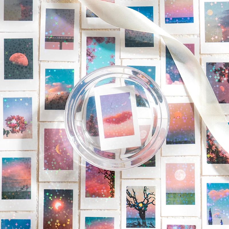 

50Sheets/Box Scenery Hand Account Scrapbooking Bullet Diary Journal Decorative Aesthetic Sticky Notes Stationery Stickers