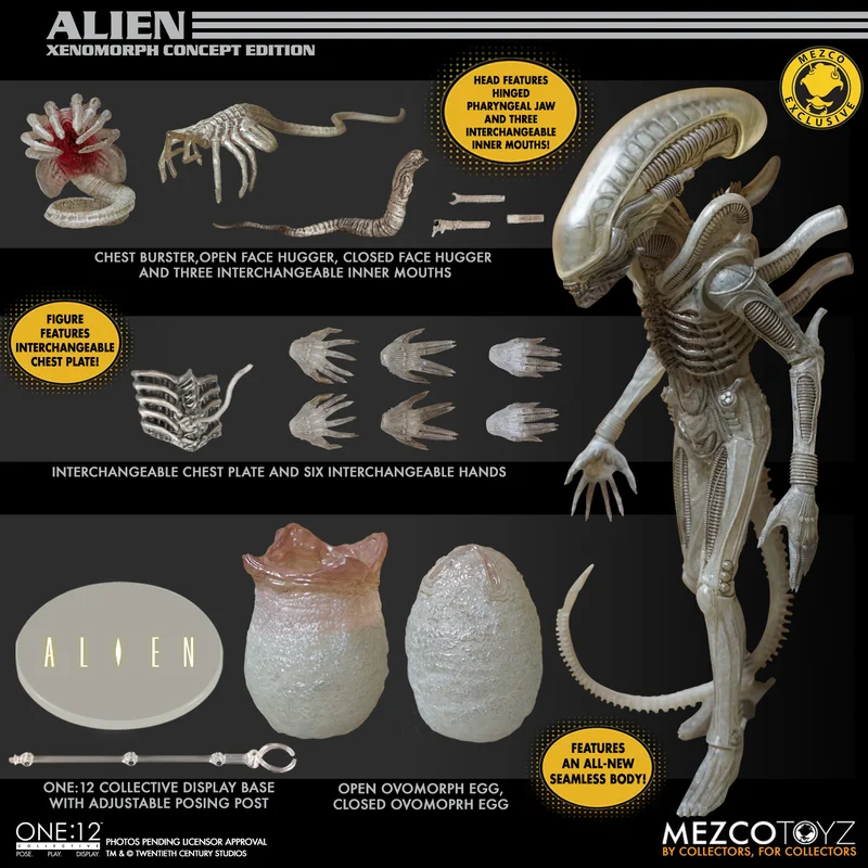 

100% Original MEZCO Alien One:12 Xenomorph Concept Edition Exclusive In Stock Figure Action collection Model Toys Gifts