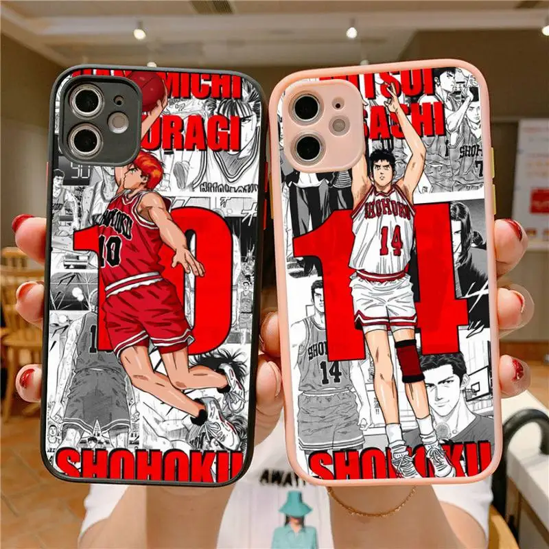 

Slam Dunk Phone Case for iPhone X XR XS 7 8 Plus 11 12 13 pro MAX 13mini Translucent Matte Case