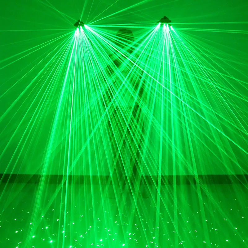 Зеленые лазерные перчатки лазерный FlashFinger Наряжаться костюм робота из