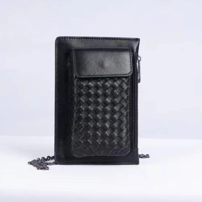 

Ladys Mini Shoulder Bag Soft Lambskin Mobile Phone Pouch Crossbody Fashion Cell Phone Bag Pocket Genuine Sheep Leather Phone Bag