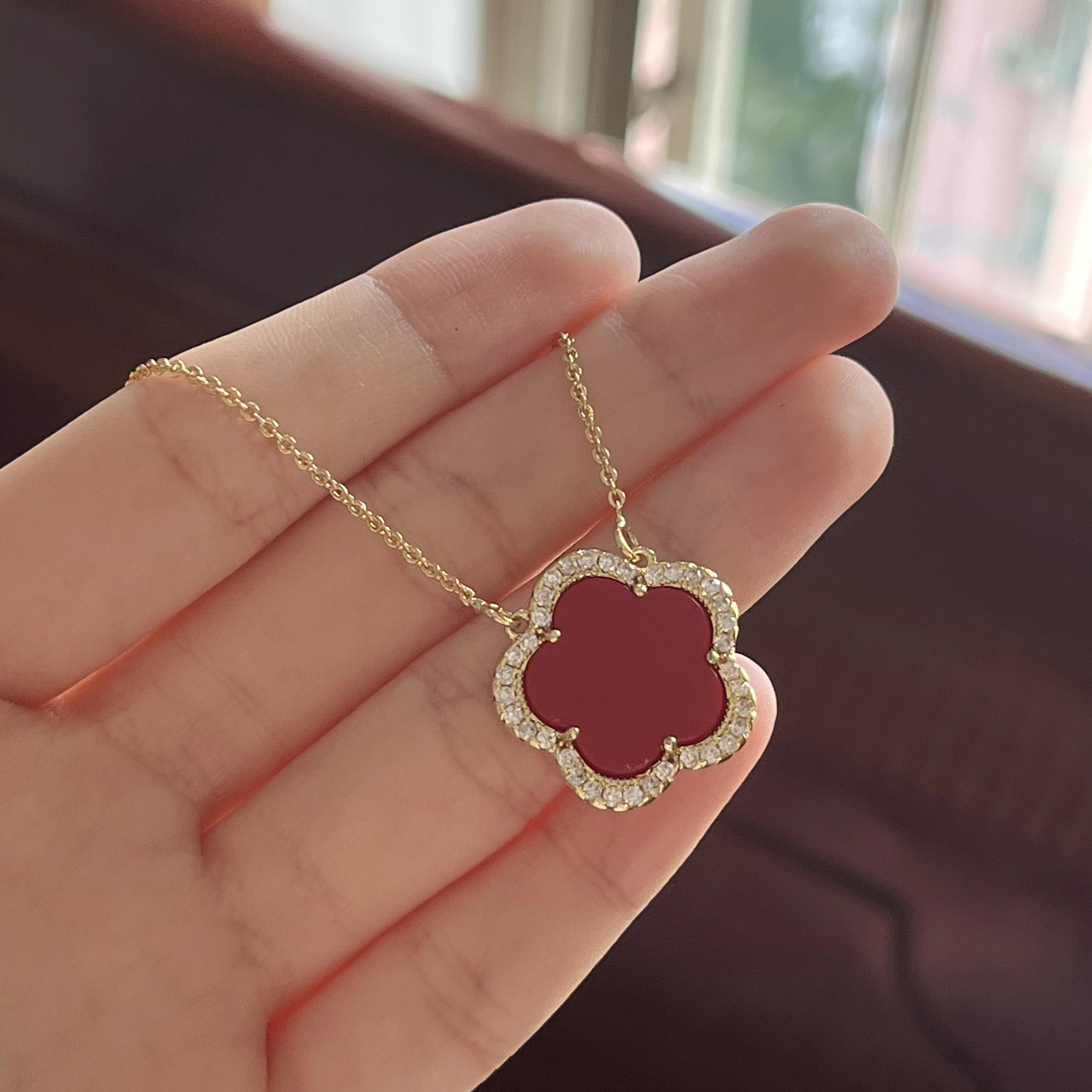 Роскошное ожерелье blamonb Zlrcon Geometrlc, цветок растений, Flve Polnteb звезда, ожерелье, женское ожерелье из нержавеющей стали