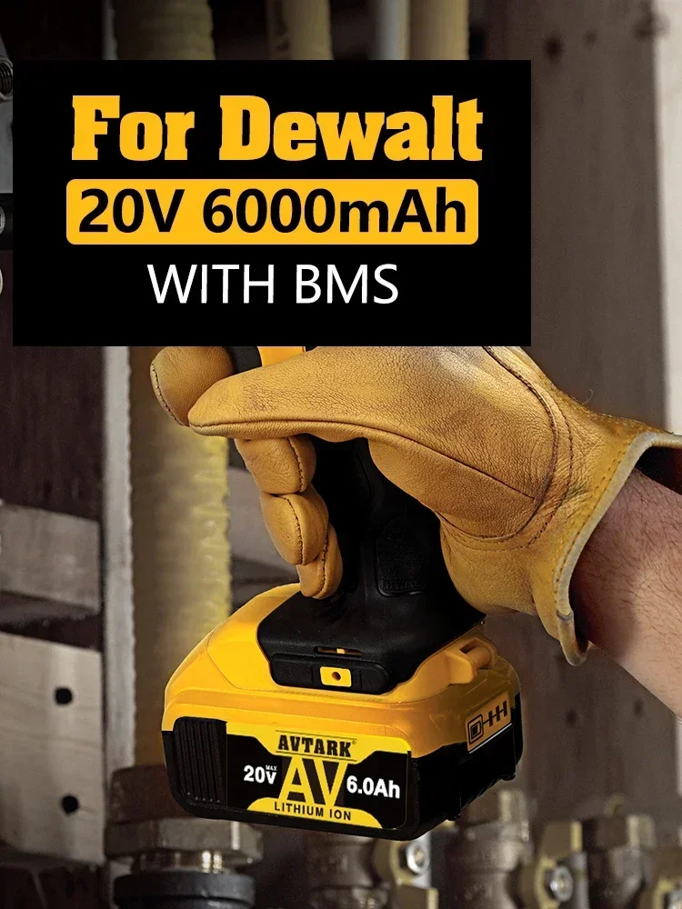 Оригинальный 100% аккумулятор 20 В 12 Ач совместимый с электроинструментами DeWalt DCF887