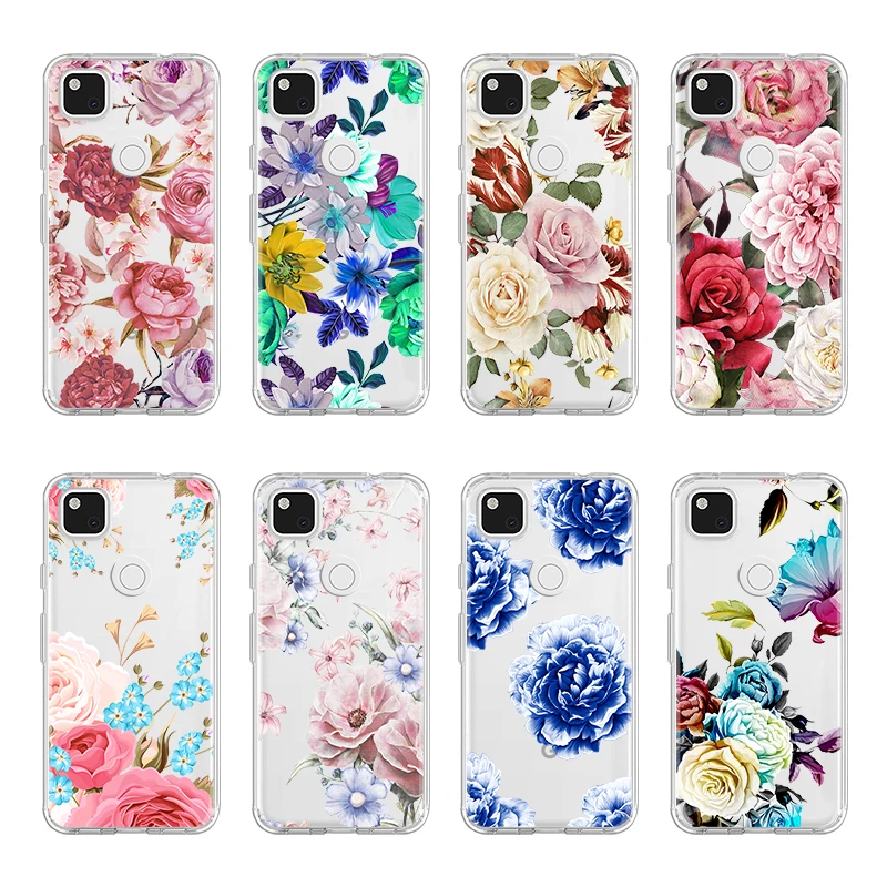 

Luxury Floral Patten Phone Case for Google Pixel 6 Pro 5 5A 4 4A 5G 3 3A XL Casing Transparent Soft Clear Silicone TPU Cover