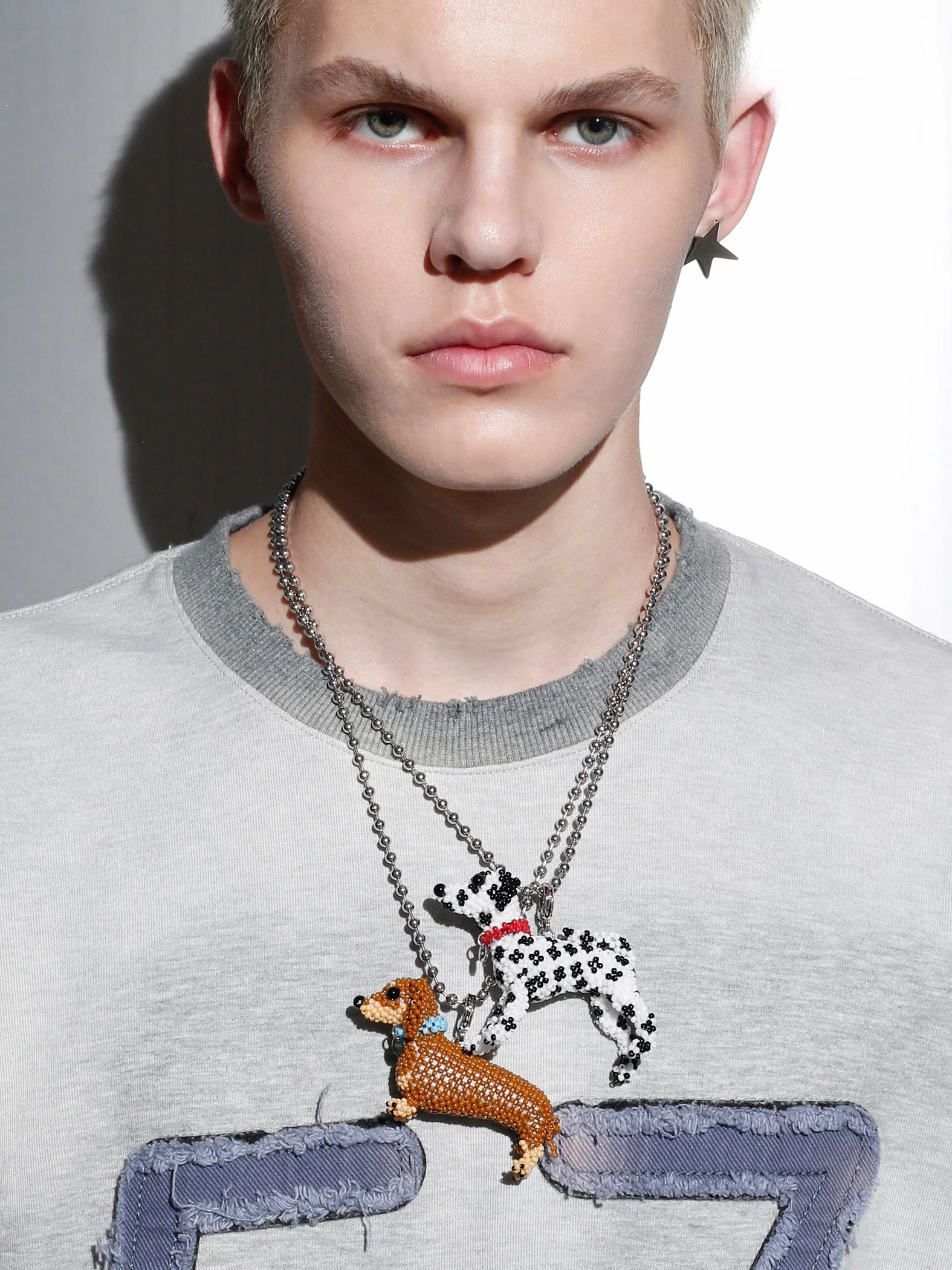 Круглое ожерелье из бисера Chichabom ручной работы с круглой бусиной для собак и