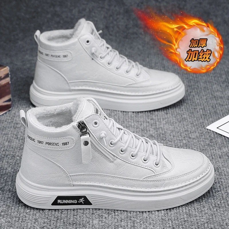 

Мужская обувь зимние меховые теплые кроссовки повседневные кожаные лоферы на платформе модная спортивная дизайнерская Роскошная обувь для скейтборда походов тенниса