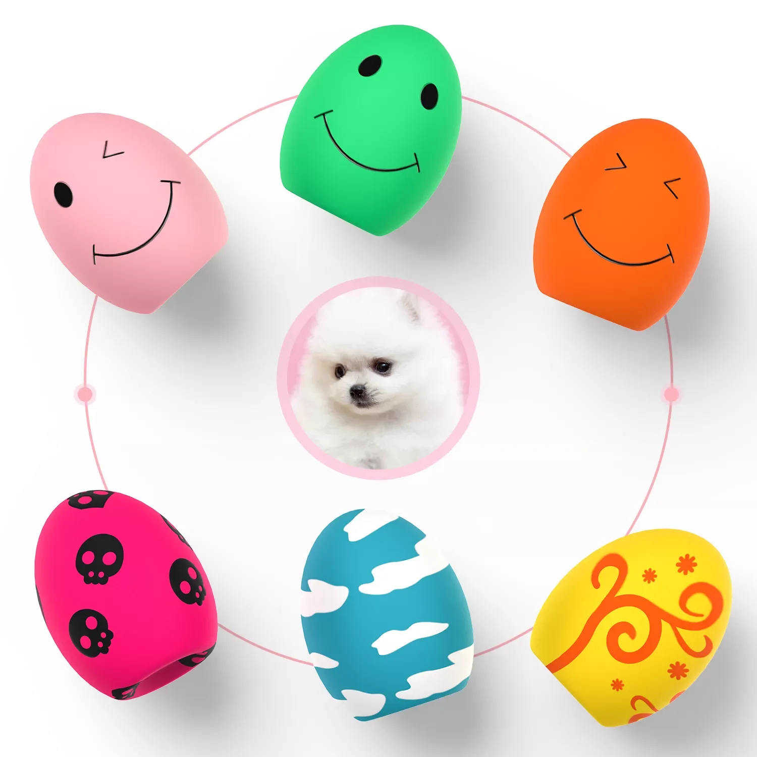 

2023 8 Pcs Rubber Puppy Toys Dog Ball Squeak Sound for Small Large Dogs Interactive Pet Supplies Pet Puppy Toys Accessoriesacce