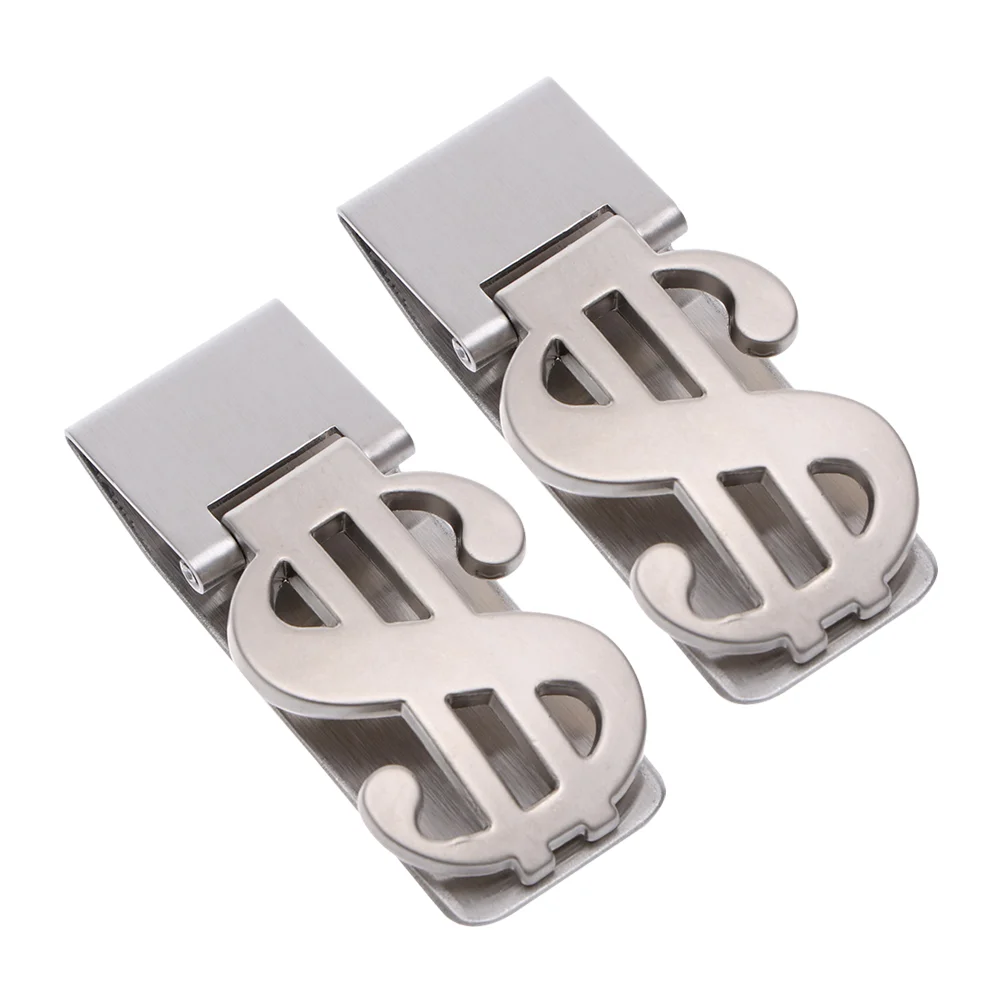 

2pcs Creative Metal Money Clip Durable Stainless Money Clip Wallet Money Clip