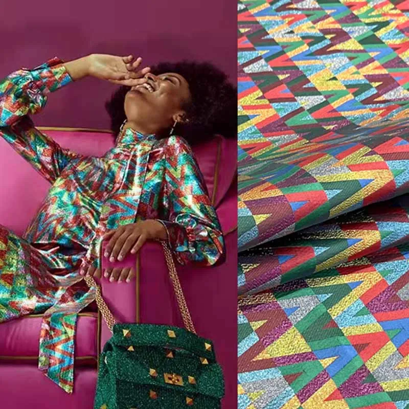 

Европейский и американский элегантный золотой шелк с цветными буквами трехмерное окрашенное в пряже жаккардовое платье костюм куртка модн...