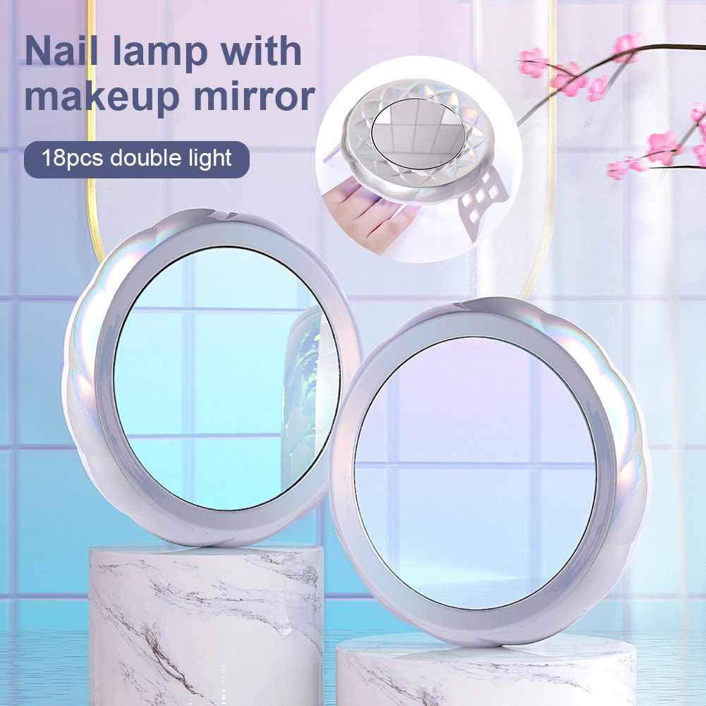 

54W Nail Lamp With Makeup Mirror UV/LED Nail Drying Lamp Quick Drying Portable Nail Dryer Manicure Tools For Polish Gel