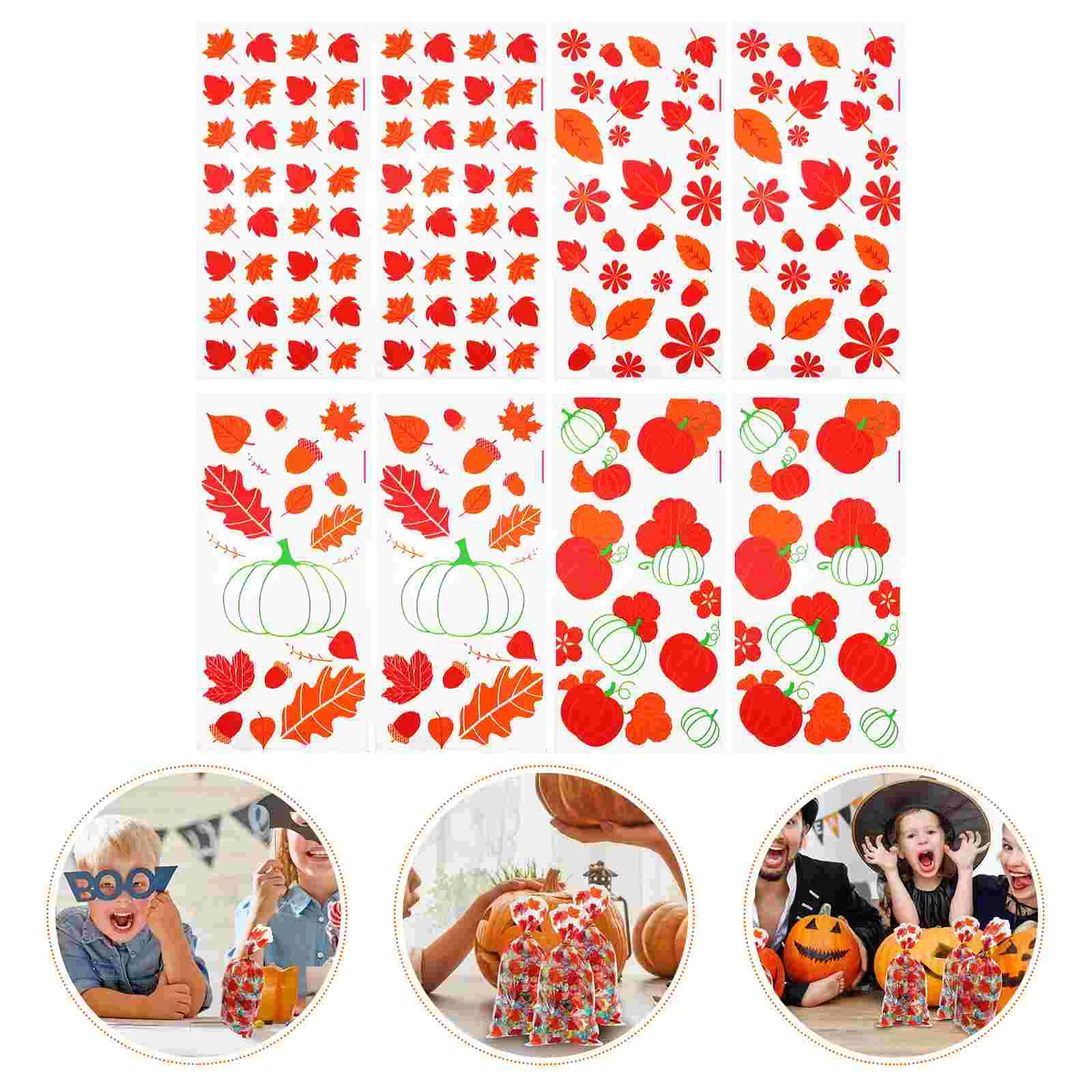 

100 Pcs Biscuit Candy Thanksgiving Decorative Gift Wrapping Bag Storage Pouches for Thanksgiving Storage