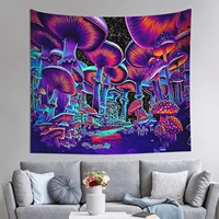 hippie tapestry trippy mushroom psychedelic backdrop fabric background wall decoration tapestry home art deco
