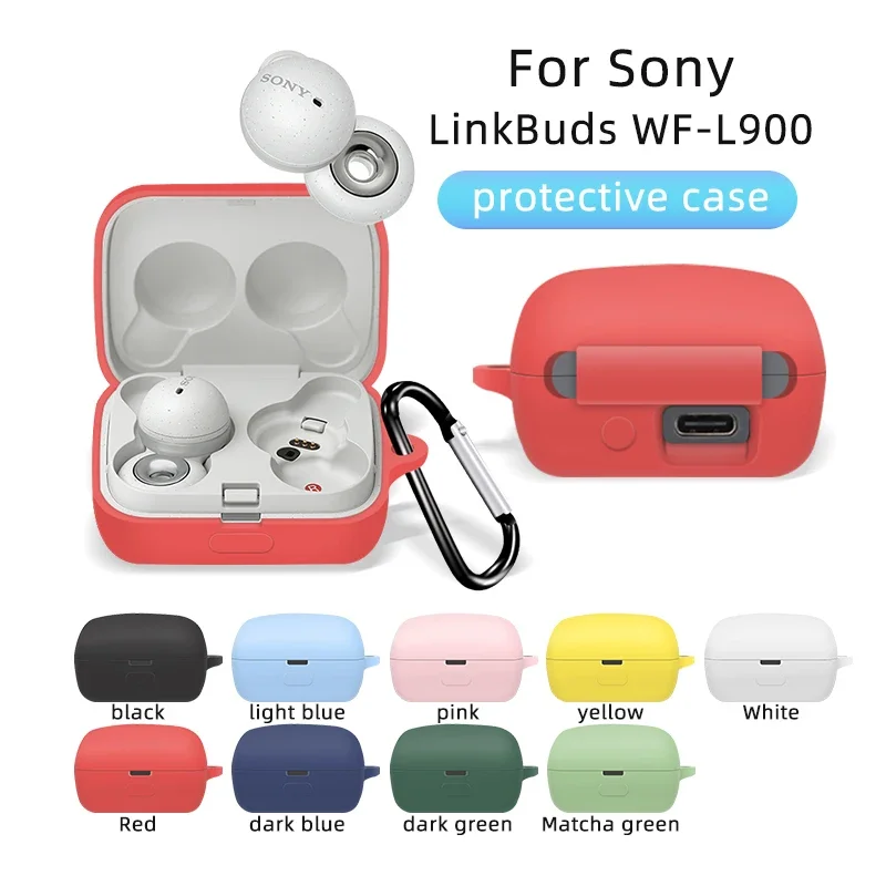 Силиконовый чехол для Sony LinkBuds WF-L900 подходящий защитный с крючком