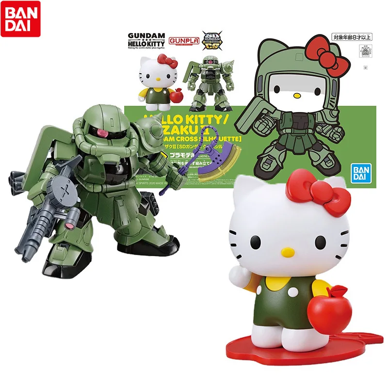 

Bandai Genuine Gundam Model Kit Anime Figure SDCS HELLO KITTY ZAKU Collection Gunpla Anime Action Figure Toys for Children