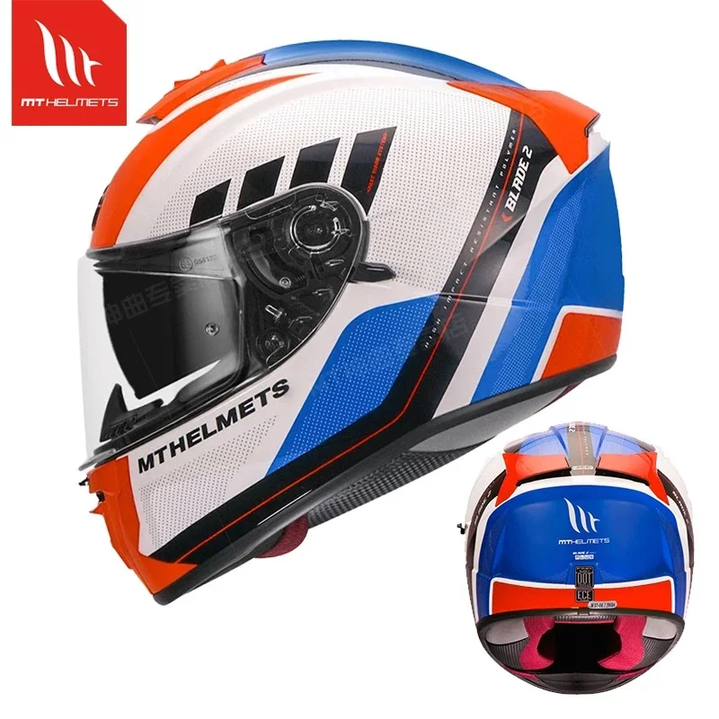 

MT Branded Blade 2 Sharp DOT ECE Approved Double Lens Motorcycle Helmet Men Women Four Seasons Racing Full Face Helmet