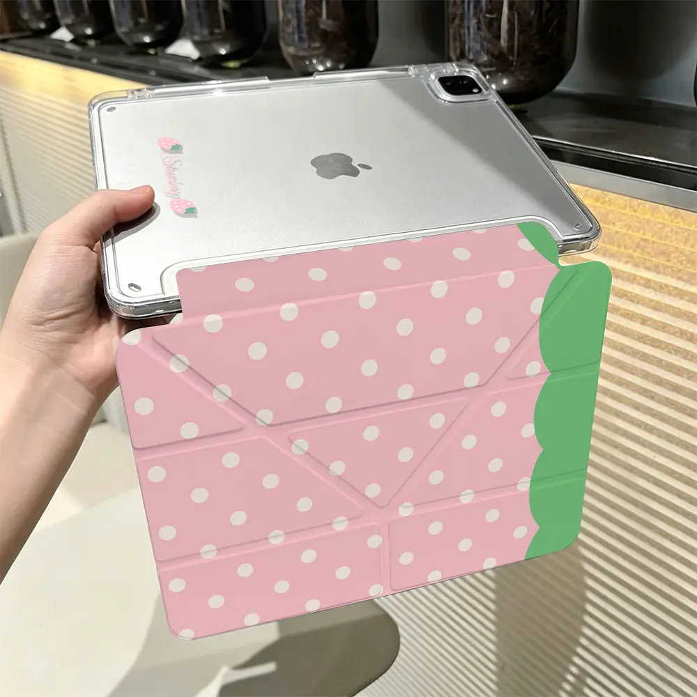 Новый чехол для планшета с клубничным принтом в горошек для iPad Pro 11, 12.9, 13 (M4, M5), 9.7, 10.2 (56789 поколений), 11-го поколения, Mini, Air 3, 4, 5, 6, 7. (art.: 3920dad8ae273) - 3920dad8ae273
