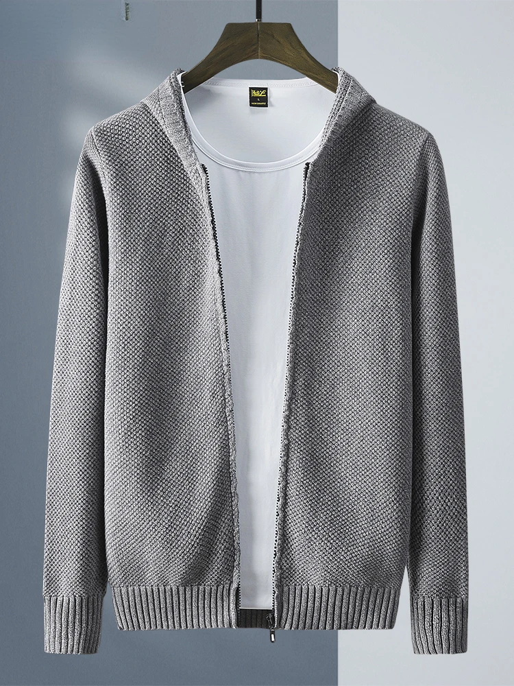 

Long Sleeve Thin Knitted Cardigan Sweater Casual Male 2022 Spring and Autumn Fashion Solid Color Zip Up Jacket Mens Clothing Q89